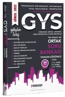 Paragon 2022 GYS Tüm Kamu Kurumları Ortak Konular Soru Bankası Çözümlü Görevde Yükselme Paragon Yayıncılık