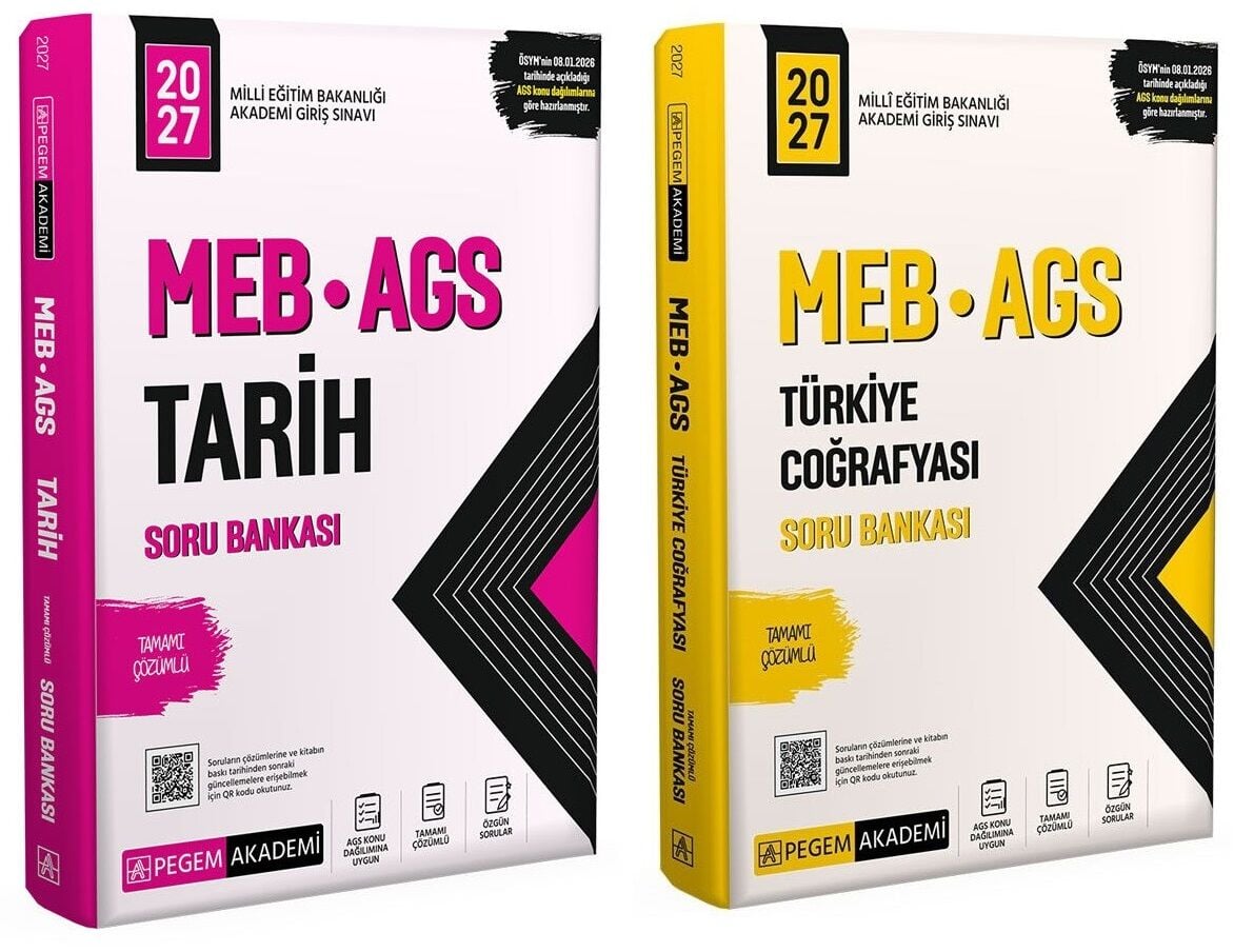 Pegem 2027 MEB-AGS Tarih + Türkiye Coğrafyası Soru Bankası 2 li Set Pegem Akademi Yayınları