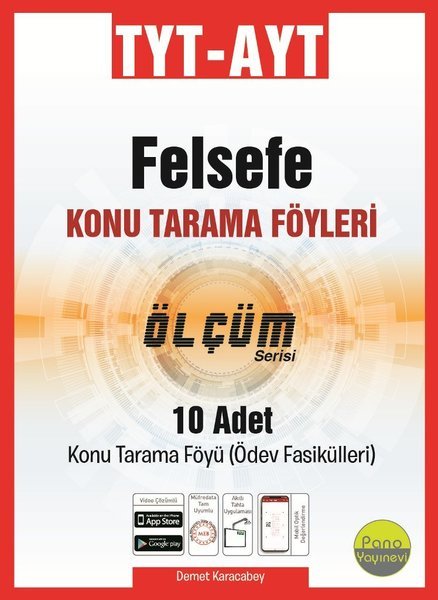 Pano YKS TYT AYT Felsefe Ölçüm Konu Tarama Föyleri Pano Yayınevi