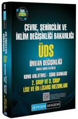 Pegem 2026 GYS ÜDS Çevre, Şehircilik ve İklim Değişikliği Bakanlığı 2. Grup ve 3. Grup Lise ve Ön Lisans Mezunları Konu Anlatımlı Soru Bankası Görevde Yükselme Ünvan Değişikliği Pegem Akademi Yayınları