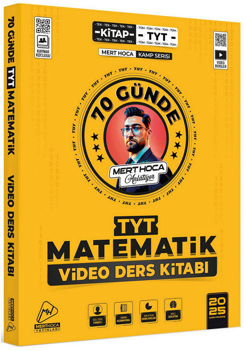Mert Hoca 2025 YKS TYT 70 Günde Matematik Kampı Video Ders Kitabı - Mert Güven Mert Hoca Yayınları