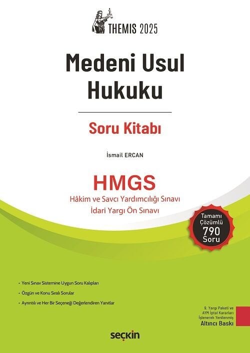 Seçkin 2025 THEMİS HMGS Genel Kamu Hukuku Soru Kitabı 6. Baskı - İsmail Ercan Seçkin Yayınları