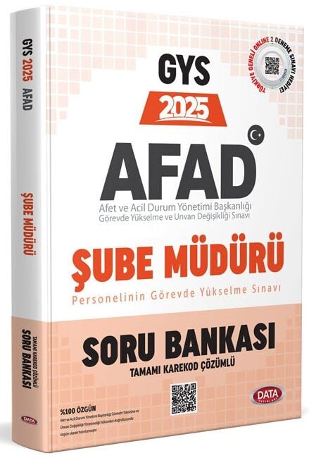 Data 2025 GYS AFAD Şube Müdürü Soru Bankası Çözümlü Görevde Yükselme Data Yayınları