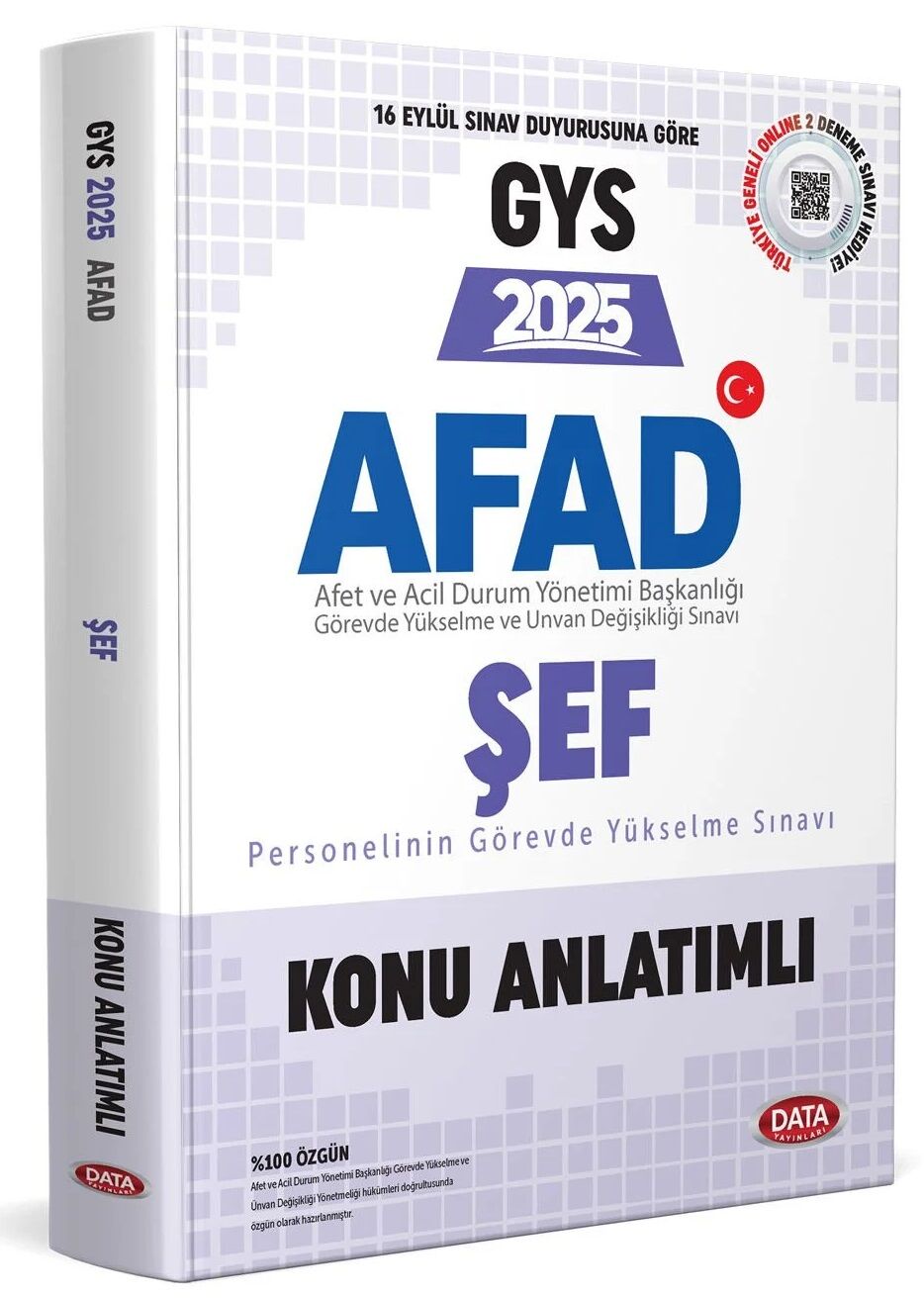 Data 2025 GYS AFAD Şef Konu Anlatımlı Görevde Yükselme Data Yayınları