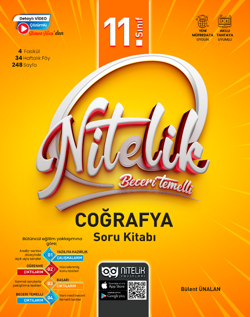 Nitelik 11. Sınıf Coğrafya Beceri Temelli Soru Kitabı Nitelik Yayınları