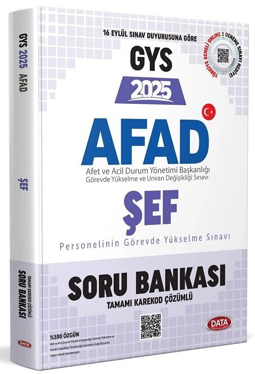 Data 2025 GYS AFAD Şef Soru Bankası Çözümlü Görevde Yükselme Data Yayınları