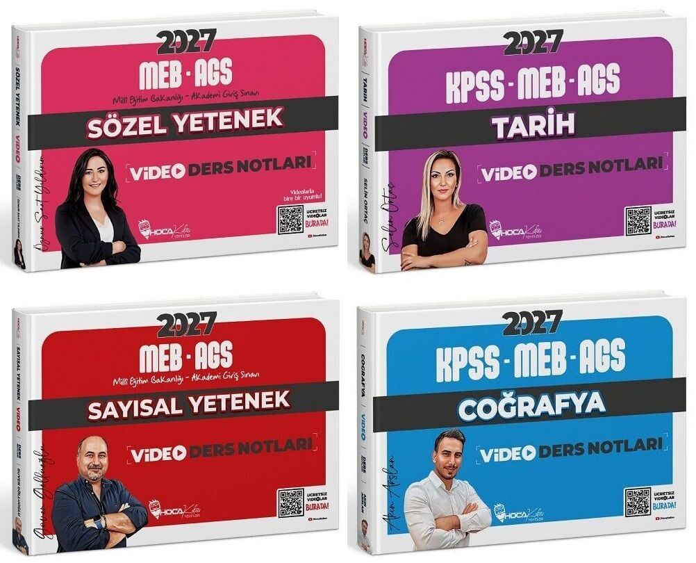 Hoca Kafası 2027 MEB-AGS Sözel + Sayısal Yetenek + Tarih + Coğrafya Video Ders Notları 4 lü Set Hoca Kafası Yayınları