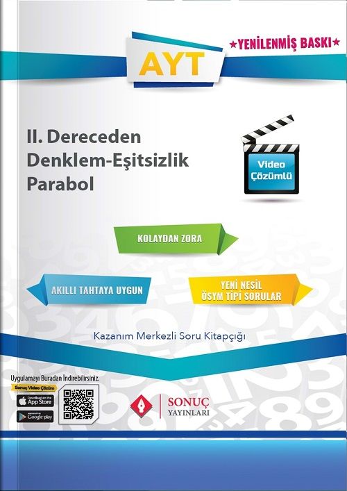 Sonuç YKS AYT 2. Dereceden Denklemler-Eşitsizlikler-Parabol Soru Bankası Sonuç Yayınları