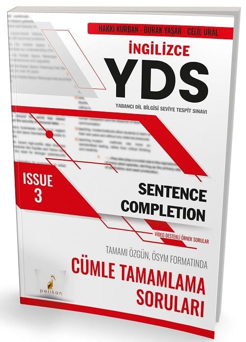 Pelikan YDS İngilizce Issue-3 Cümle Tamamlama Soruları Pelikan Yayınları