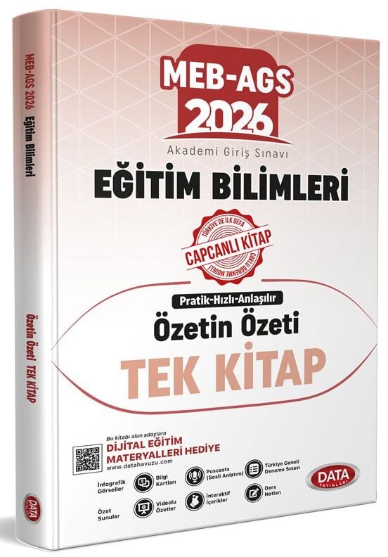 YENİ AGS - Data 2026 MEB-AGS Eğitim Bilimleri Özetin Özeti Tek Kitap Ultra Serisi Data Yayınları
