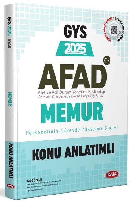 Data 2025 GYS AFAD Memur Konu Anlatımlı Görevde Yükselme Data Yayınları