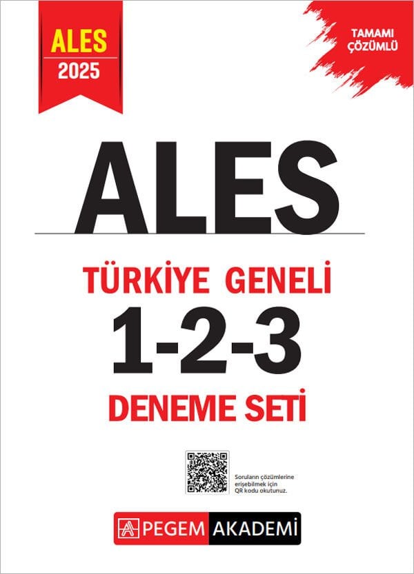 Pegem 2025 ALES Türkiye Geneli 3 Deneme Çözümlü (1-2-3) Pegem Akademi Yayınları