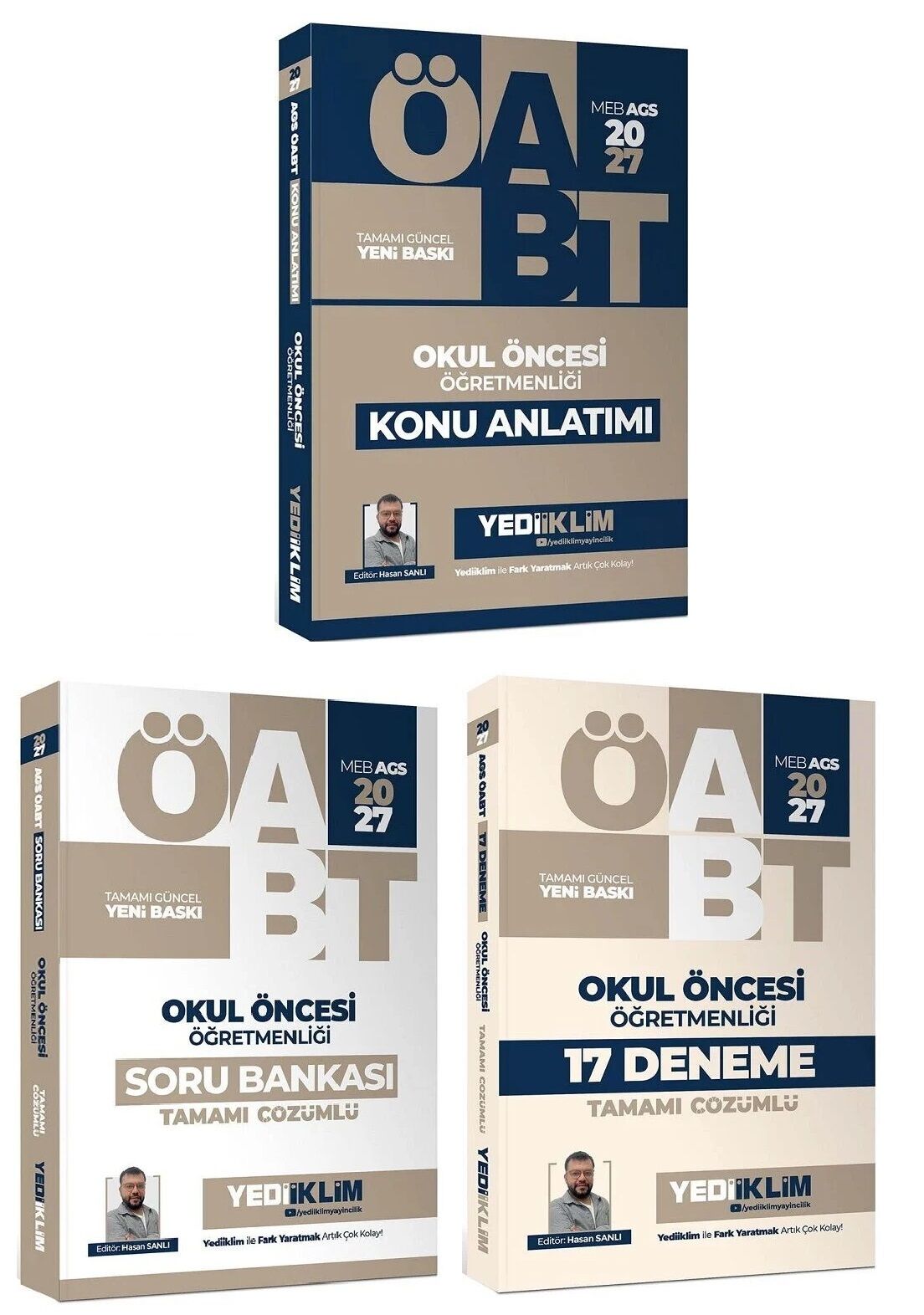 Yediiklim 2027 ÖABT MEB-AGS Okul Öncesi Öğretmenliği Konu Anlatımı + Soru Bankası + 17 Deneme 3 lü Set - Hasan Sanlı Yediiklim Yayınları