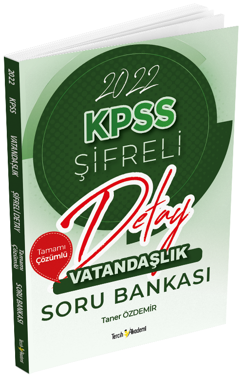 SÜPER FİYAT - Tercih Akademi 2022 KPSS Vatandaşlık Şifreli Detay Soru Bankası Çözümlü - Taner Özdemir Tercih Akademi Yayınları