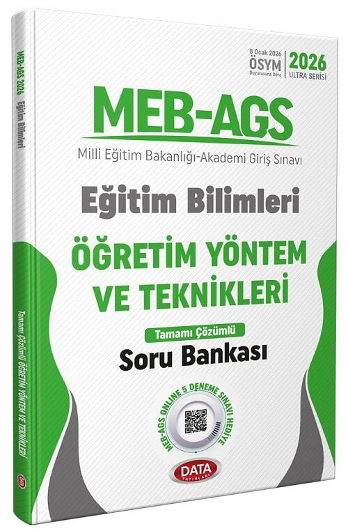 YENİ AGS - Data 2026 MEB-AGS Eğitim Bilimleri Öğretim Yöntem ve Teknikleri Soru Bankası Çözümlü Ultra Serisi Data Yayınları