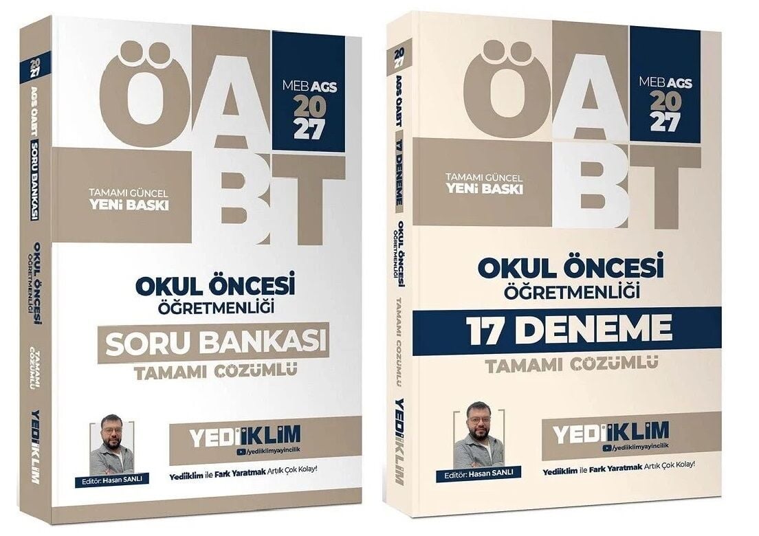 Yediiklim 2027 ÖABT MEB-AGS Okul Öncesi Öğretmenliği Soru Bankası + 17 Deneme 2 li Set - Hasan Sanlı Yediiklim Yayınları