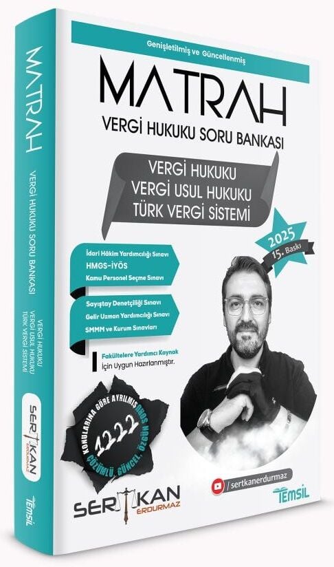 Temsil 2025 MATRAH Vergi Hukuku Soru Bankası Çözümlü 15. Baskı - Sertkan Erdurmaz Temsil Yayınları