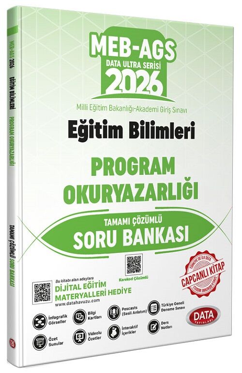 YENİ AGS - Data 2026 MEB-AGS Eğitim Bilimleri Program Okuryazarlığı Soru Bankası Çözümlü Ultra Serisi Data Yayınları
