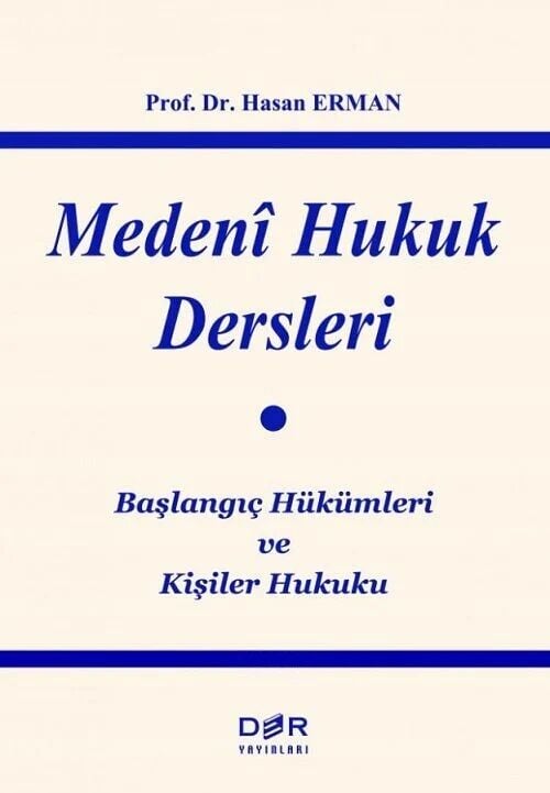 Der Yayınları Medeni Hukuk Dersleri 9. Baskı - Hasan Erman Der Yayınları