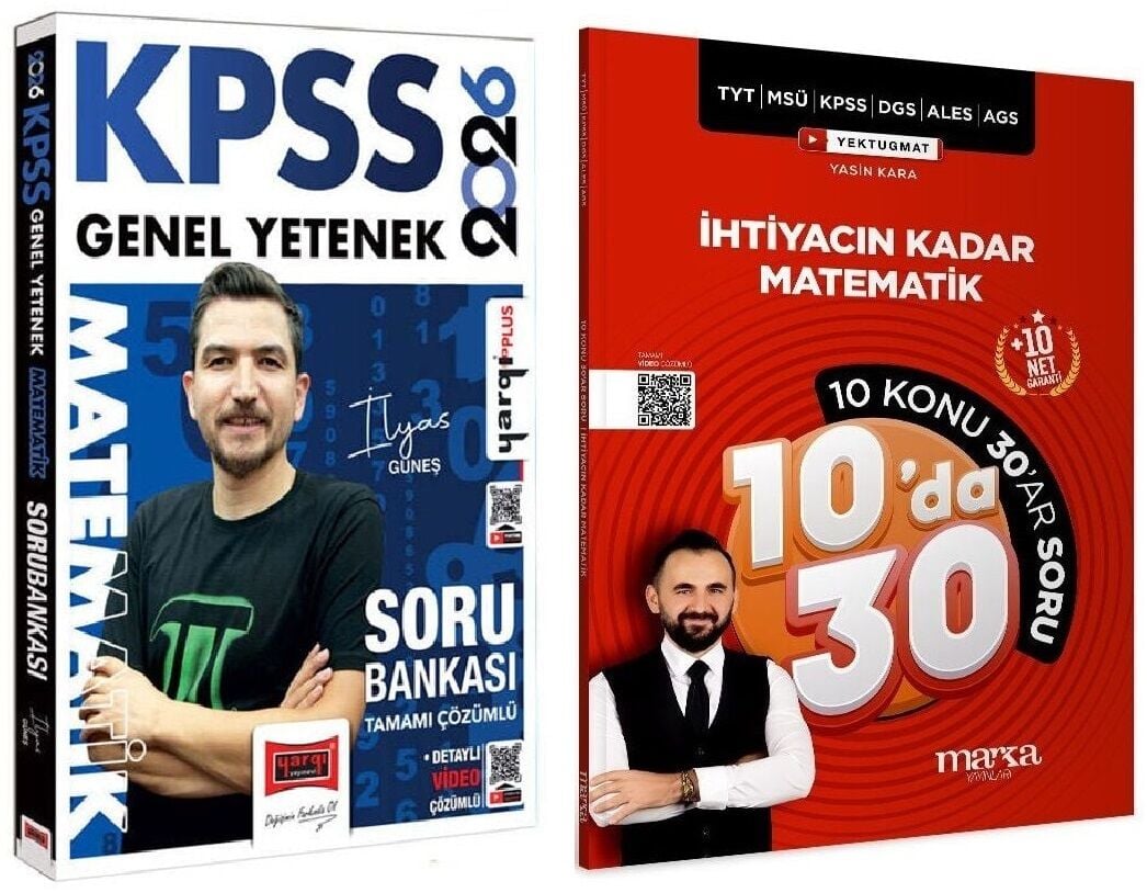Yargı + Marka 2026 KPSS Matematik Soru Bankası 2 li Set - İlyas Güneş Yargı + Marka Yayınları