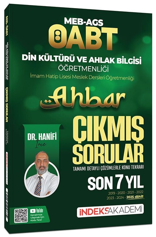 İndeks Akademi 2026 ÖABT MEB-AGS Din Kültürü ve Ahlak Bilgisi Ahbar Çıkmış Sorular Son 7 Yıl Çözümlü - Hanifi İnce İndeks Akademi Yayıncılık