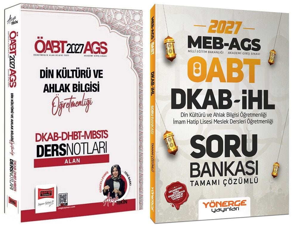 Yargı + Yönerge 2027 ÖABT MEB-AGS DKAB Din Kültürü ve Ahlak Bilgisi Alan Ders Notları + Soru Bankası 2 li Set - Asya Tekin Yargı + Yönerge Yayınları