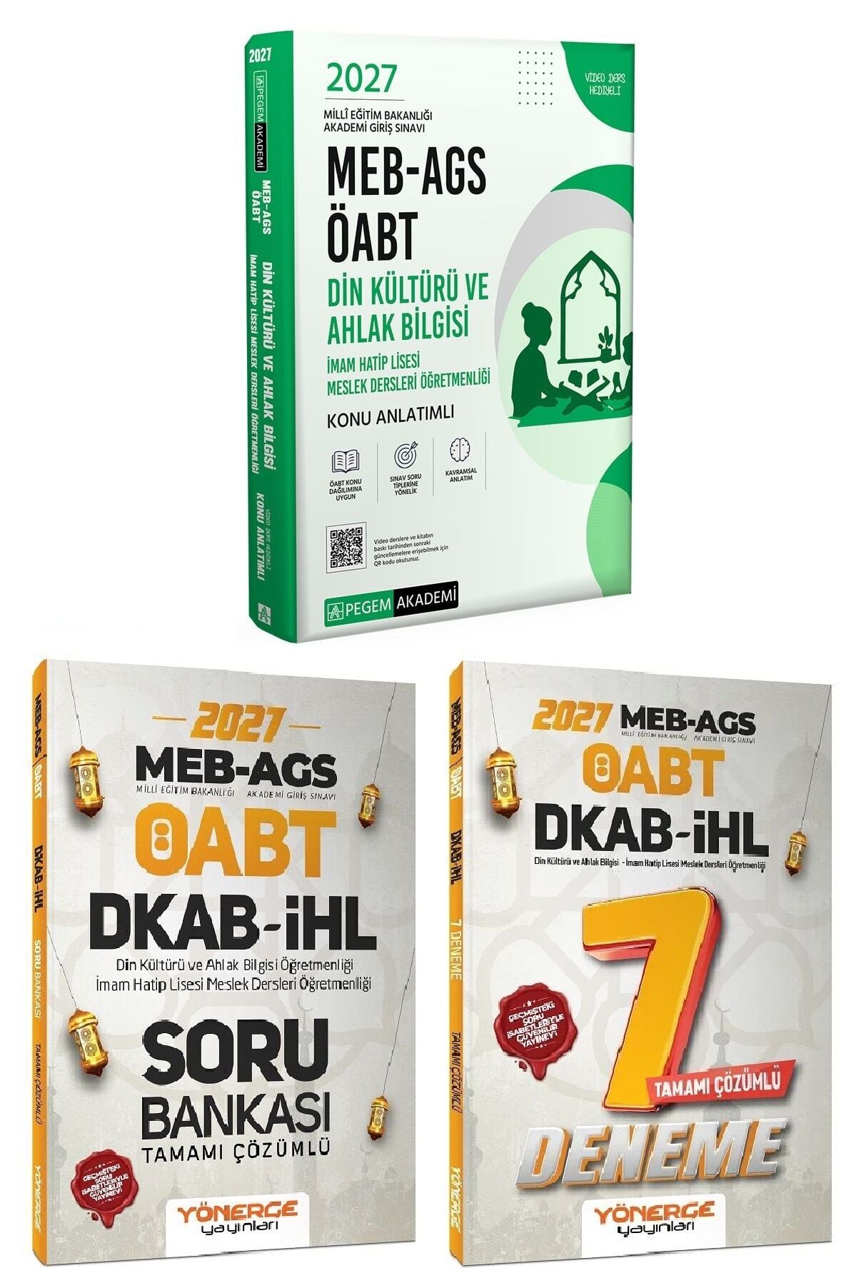 Pegem + Yönerge 2027 ÖABT MEB-AGS Din Kültürü Ahlak Bilgisi Öğretmenliği Konu + Soru Bankası + 7 Deneme 3 lü Set Pegem Akademi + Yönerge Yayınları