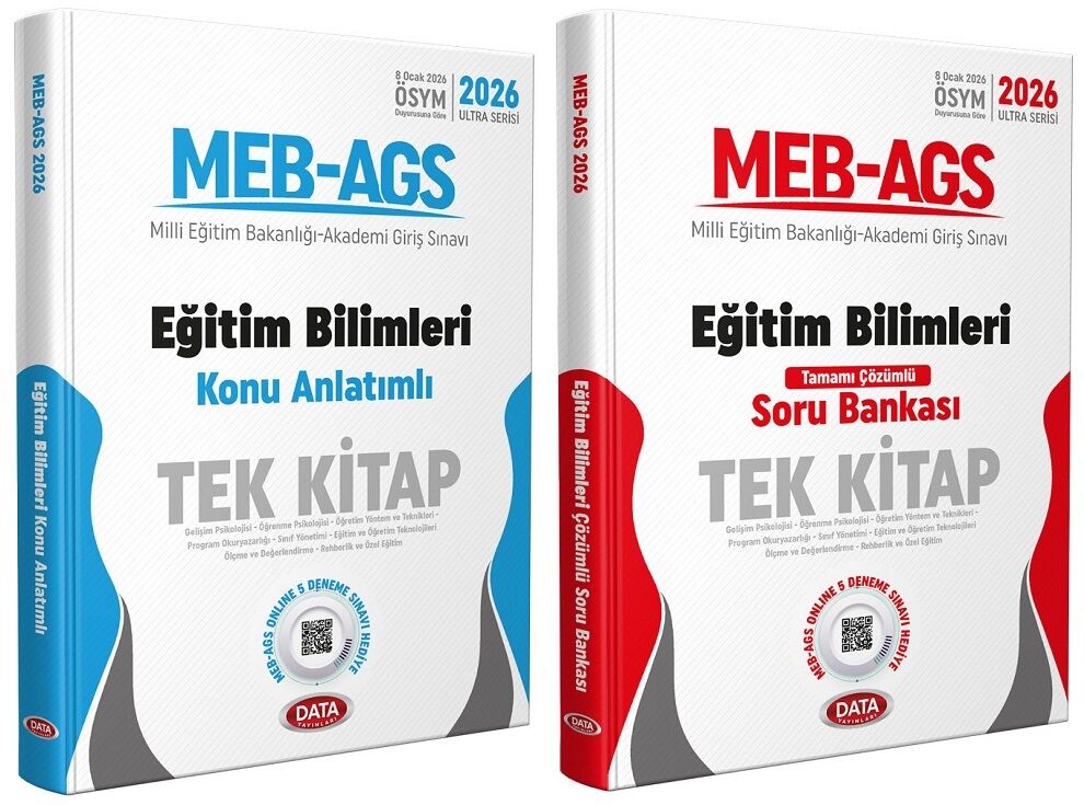 YENİ AGS - Data 2026 MEB-AGS Eğitim Bilimleri Konu + Soru Bankası 2 li Set  Ultra Serisi Data Yayınları