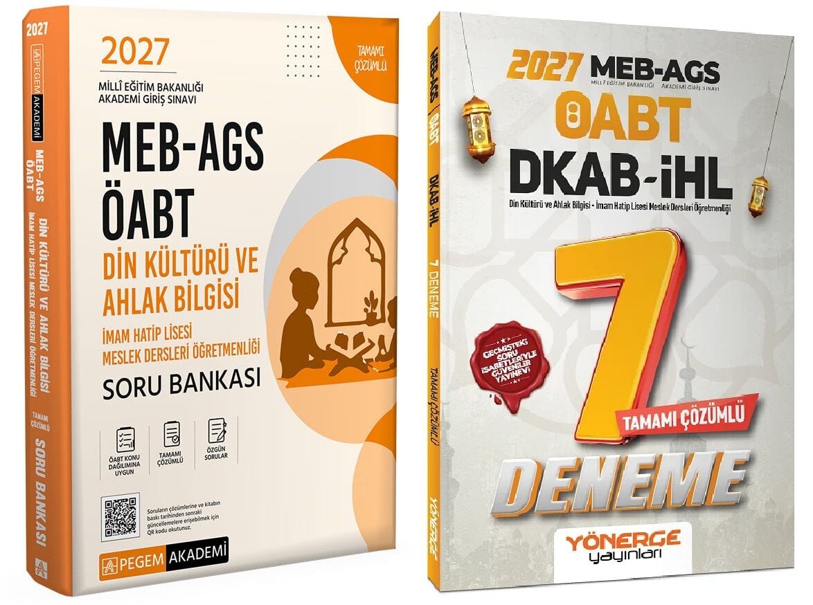 Pegem + Yönerge 2027 ÖABT Din Kültürü ve Ahlak Bilgisi Öğretmenliği Soru Bankası + 7 Deneme 2 li Set Pegem Akademi Yayınları