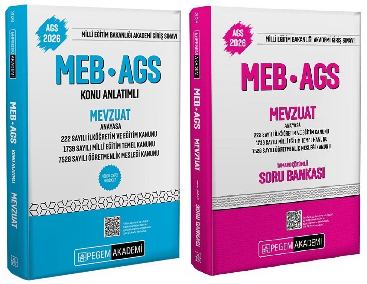 Pegem 2026 MEB-AGS Mevzuat Konu Anlatımlı + Soru Bankası 2 li Set Pegem Akademi Yayınları