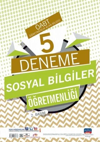 SÜPER FİYAT - Nobel ÖABT Sosyal Bilgiler Öğretmenliği 5 Deneme Nobel Sınav Yayınları