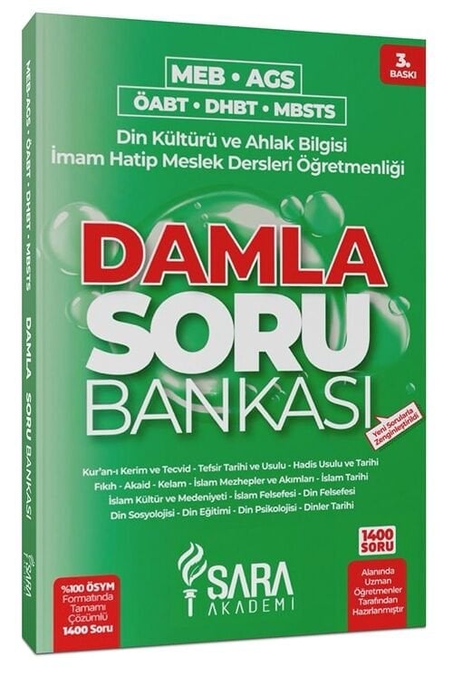 Şara Akademi 2027 ÖABT MEB-AGS DHBT MBSTS Din Kültürü ve Ahlak Bilgisi Damla Soru Bankası Çözümlü - Rauf Şara Şara Akademi