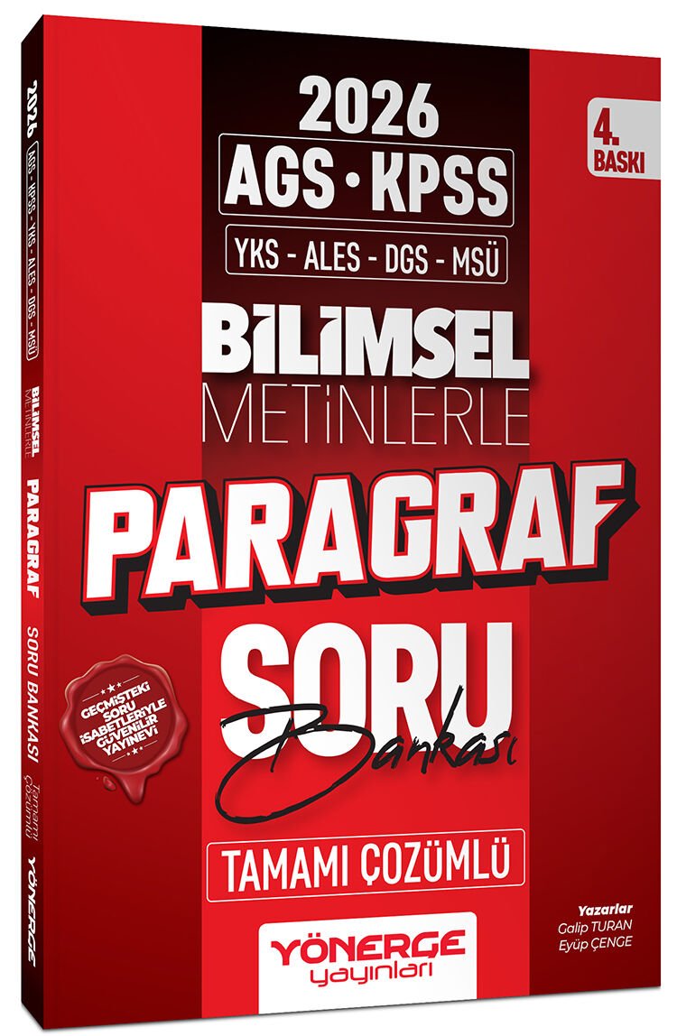 Yönerge 2026 KPSS MEB-AGS TYT ALES DGS MSÜ Bilimsel Metinlerle Paragraf Soru Bankası 4. Baskı - Galip Turan Yönerge Yayınları