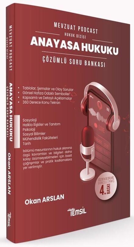 Temsil Mevzuat Podcast Kaymakamlık Hakimlik KPSS A Grubu Anayasa Hukuku Soru Bankası Çözümlü 4. Baskı - Okan Arslan Temsil Kitap Yayınları