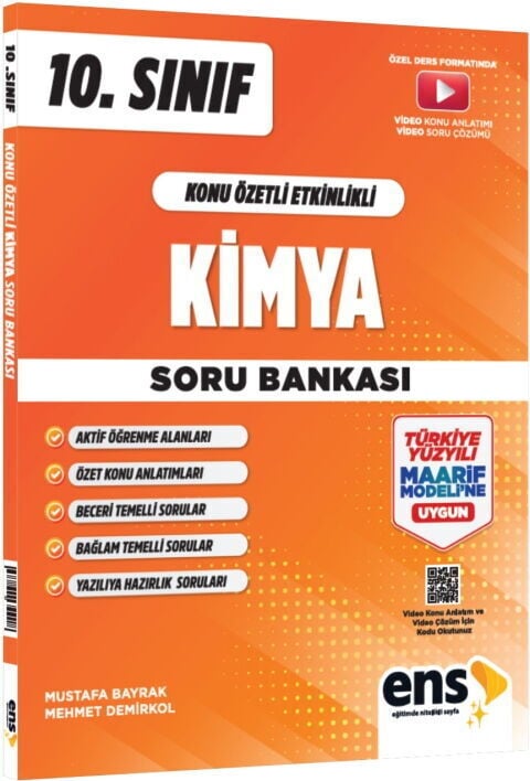 ENS Yayınları 10. Sınıf Kimya Konu Özetli Maarif Modeli Soru Bankası ENS Yayınları