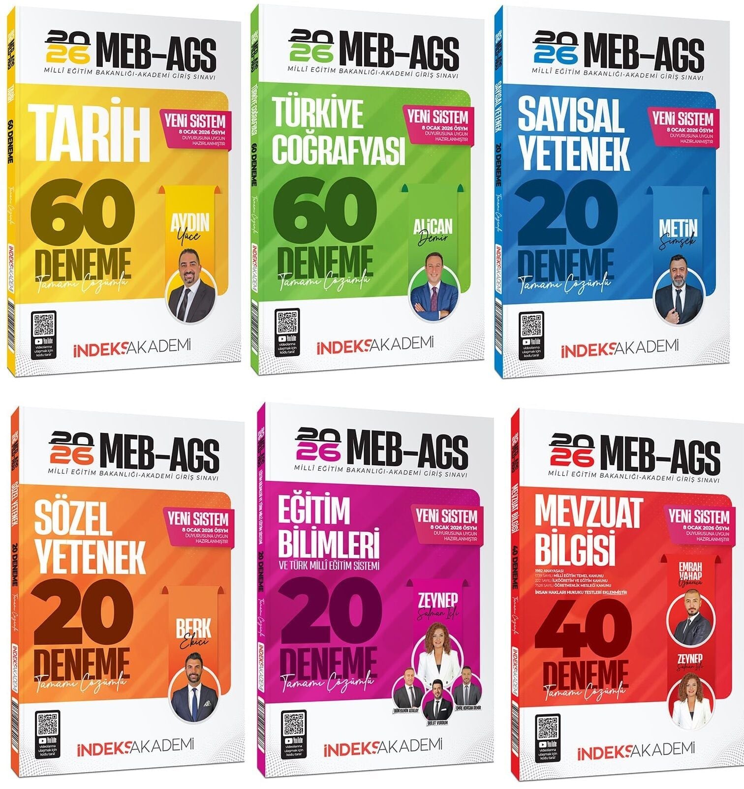 YENİ AGS - İndeks Akademi 2026 MEB-AGS Tüm Dersler 220 Deneme 6 lı Set İndeks Akademi Yayıncılık