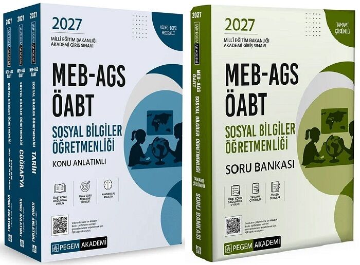 Pegem 2027 ÖABT MEB-AGS Sosyal Bilgiler Öğretmenliği Konu Anlatımlı + Soru Bankası 2 li Set Pegem Akademi Yayınları