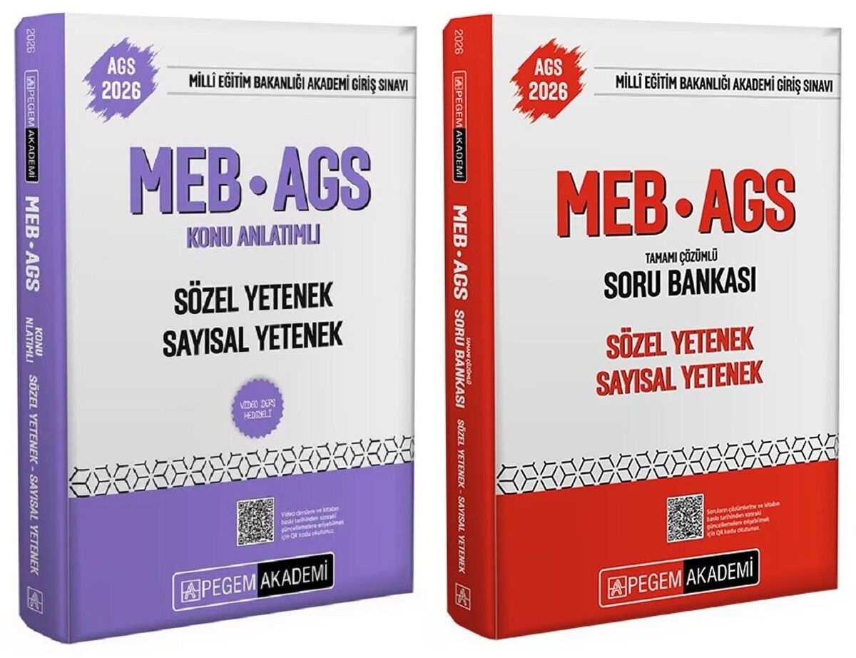 Pegem 2026 MEB-AGS Sözel-Sayısal Yetenek Konu Anlatımlı + Soru Bankası 2 li Set Pegem Akademi Yayınları