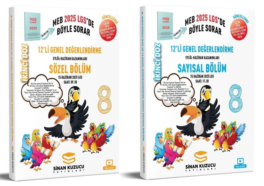 Sinan Kuzucu 8. Sınıf LGS Sözel Sayısal İkinci Doz Genel 12 li Değerlendirme Seti Sinan Kuzucu Yayınları