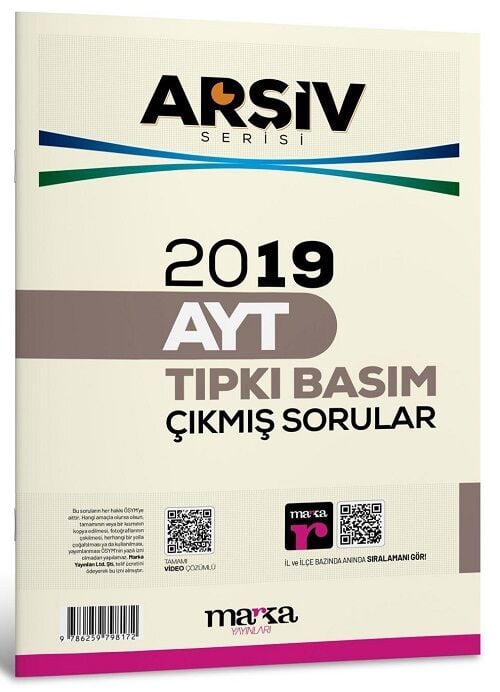Marka 2019 YKS AYT Çıkmış Sorular Tıpkı Basım Çözümlü Arşiv Serisi Marka Yayınları