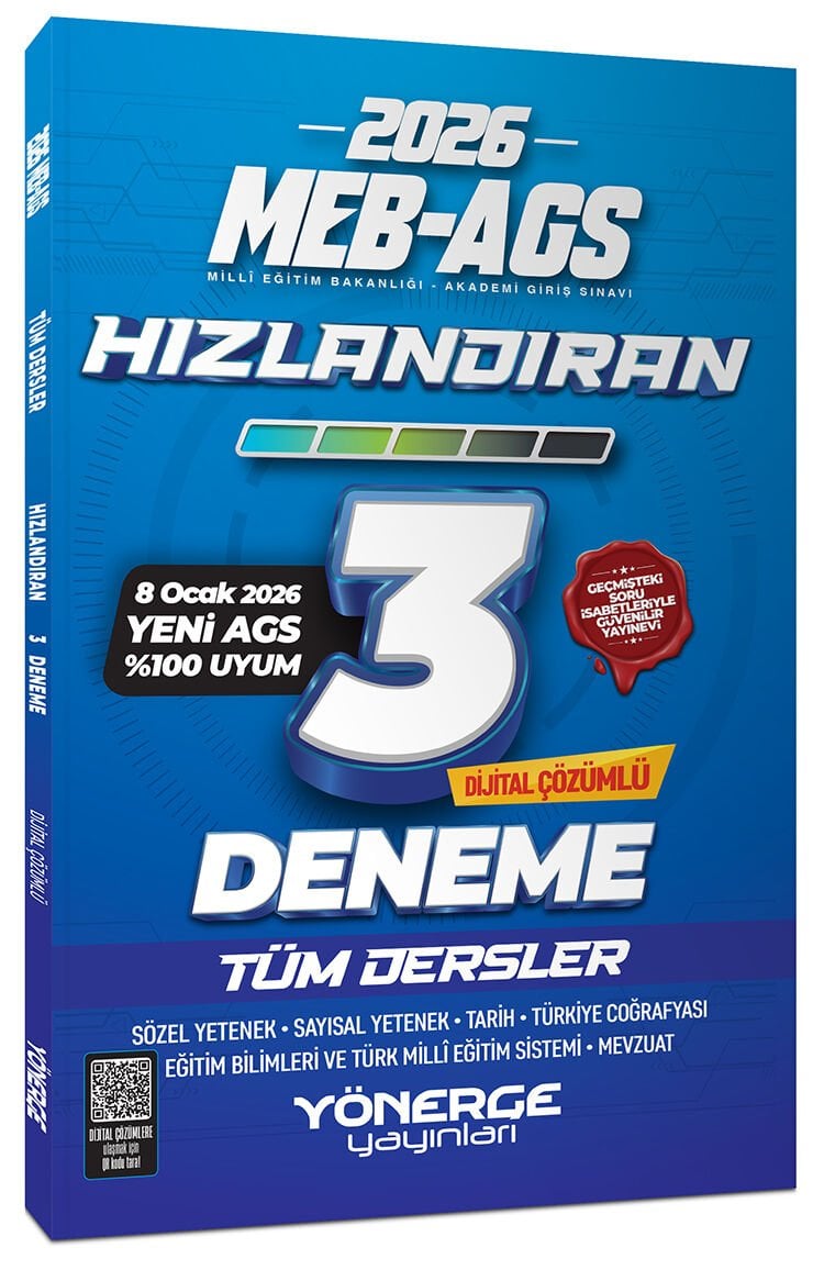 YENİ AGS - Yönerge 2026 MEB-AGS Tüm Dersler Hızlandıran 3 Deneme Çözümlü Yönerge Yayınları