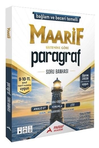 Paraf Akademi 2028 9. 10. ve 11. Sınıf Paragraf Maarif Soru Bankası Paraf Akademi Yayınları