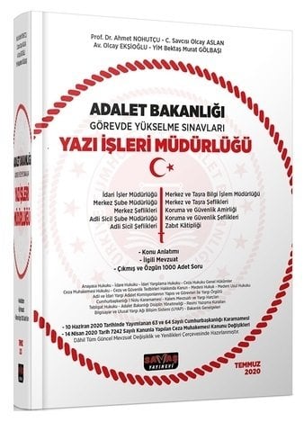 Savaş 2020 GYS Adalet Bakanlığı Yazı İşleri Müdürlüğü Konu Anlatımı ve 1000 Soru Görevde Yükselme - Ahmet Nohutçu Savaş Yayınları