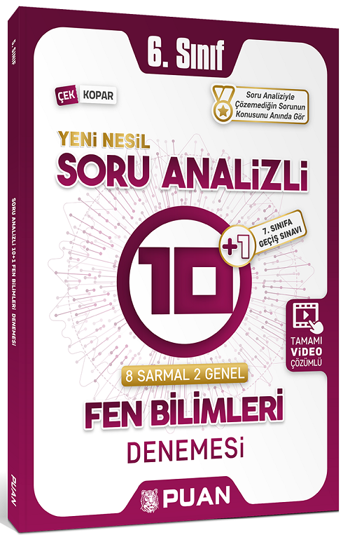 Puan 6. Sınıf Fen Bilimleri Soru Analizli 10+1 Deneme Puan Yayınları
