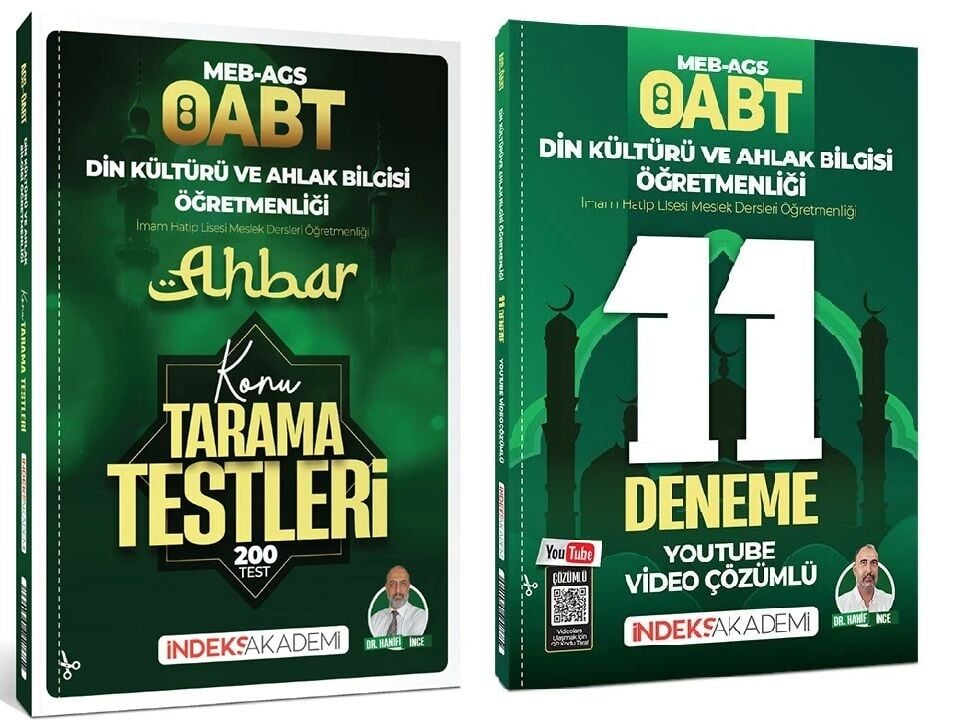 İndeks Akademi 2027 ÖABT MEB-AGS Din Kültürü ve Ahlak Bilgisi Öğretmenliği Ahbar Konu Tarama Testleri + 11 Deneme 2 li Set - Hanifi İnce İndeks Akademi Yayıncılık