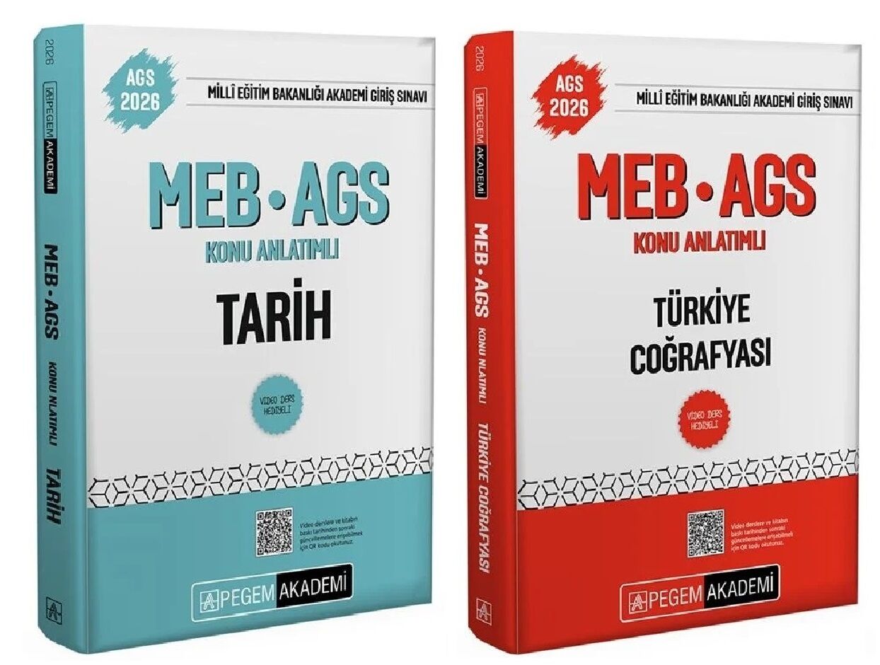 Pegem 2026 MEB-AGS Tarih + Türkiye Coğrafyası Konu Anlatımlı 2 li Set Pegem Akademi Yayınları