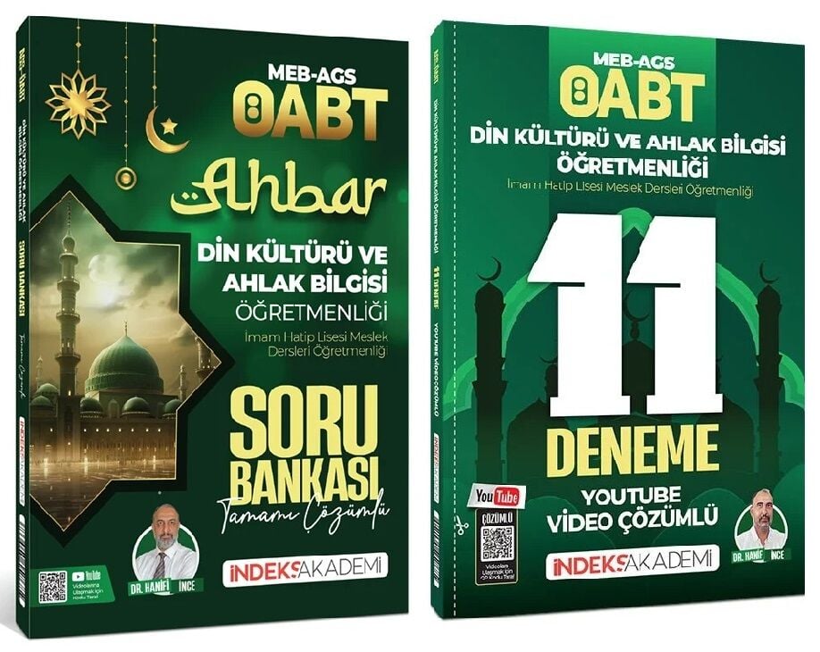 İndeks Akademi 2027 ÖABT MEB-AGS Din Kültürü ve Ahlak Bilgisi Öğretmenliği Ahbar Soru Bankası + 11 Deneme 2 li Set - Hanifi İnce İndeks Akademi Yayıncılık