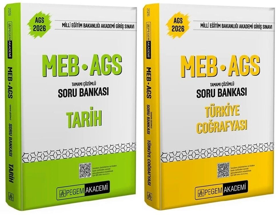 Pegem 2026 MEB-AGS Tarih + Türkiye Coğrafyası Soru Bankası 2 li Set Pegem Akademi Yayınları