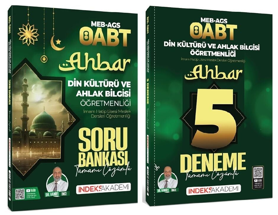 İndeks Akademi 2027 ÖABT MEB-AGS Din Kültürü ve Ahlak Bilgisi Öğretmenliği Ahbar Soru Bankası + 5 Deneme 2 li Set - Hanifi İnce İndeks Akademi Yayıncılık