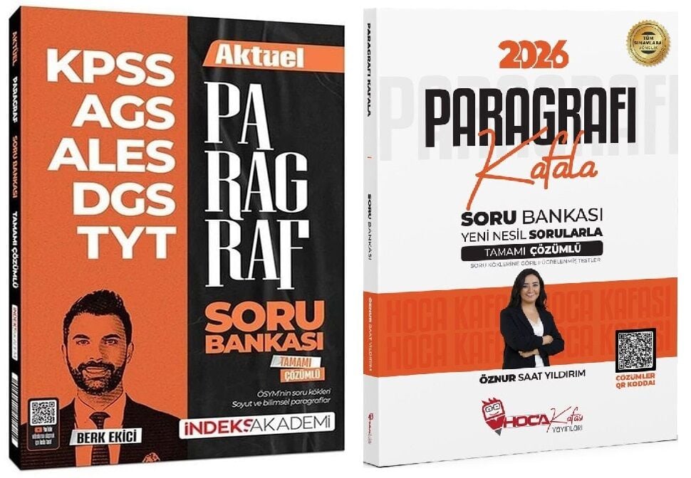 Hoca Kafası + İndeks 2026 KPSS TYT ALES DGS Paragrafı Kafala Soru Bankası 2 li Set - Öznur Saat Yıldırım, Berk Ekici Hoca Kafası + İndeks Akademi Yayınları